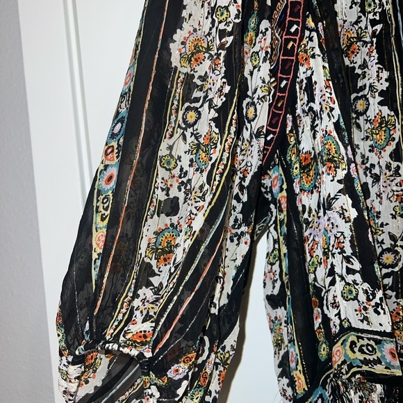 FP Free People Dance Magic Mini Dress Tunic Top Womens Sz XS Sheer Boho Flowy - Picture 11 of 13